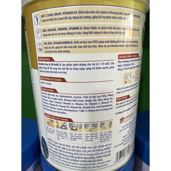 Sữa Bột Merrikiz Gold KaoIQ 900g dành cho bé từ 1-10 tuổi