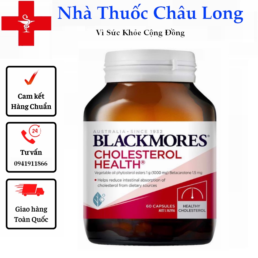 [Tem Chemis] Viên uống giảm mỡ máu Blackmores Cholesterol Health 60 viên