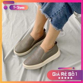 Giày Slip on da, giày nữ, siêu nhẹ, siêu êm, cá tính và phong cách
