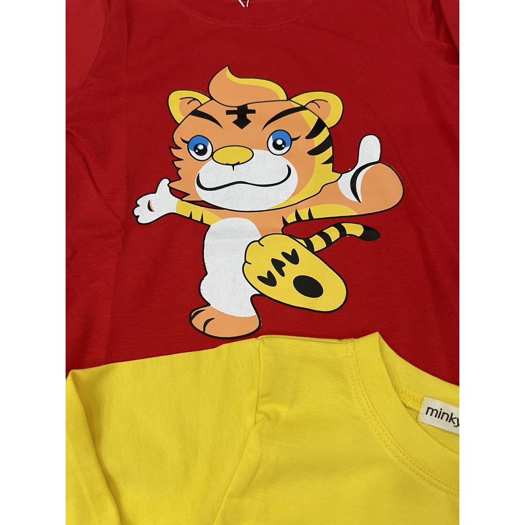 Áo trẻ em dài tay cho bé trai bé gái bé trai chất liệu cotton thun mềm mại ATKID diện chơi tết