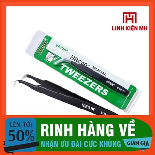 Nhíp kẹp linh kiện điện tử cao cấp vetus esd - 15 chân cong