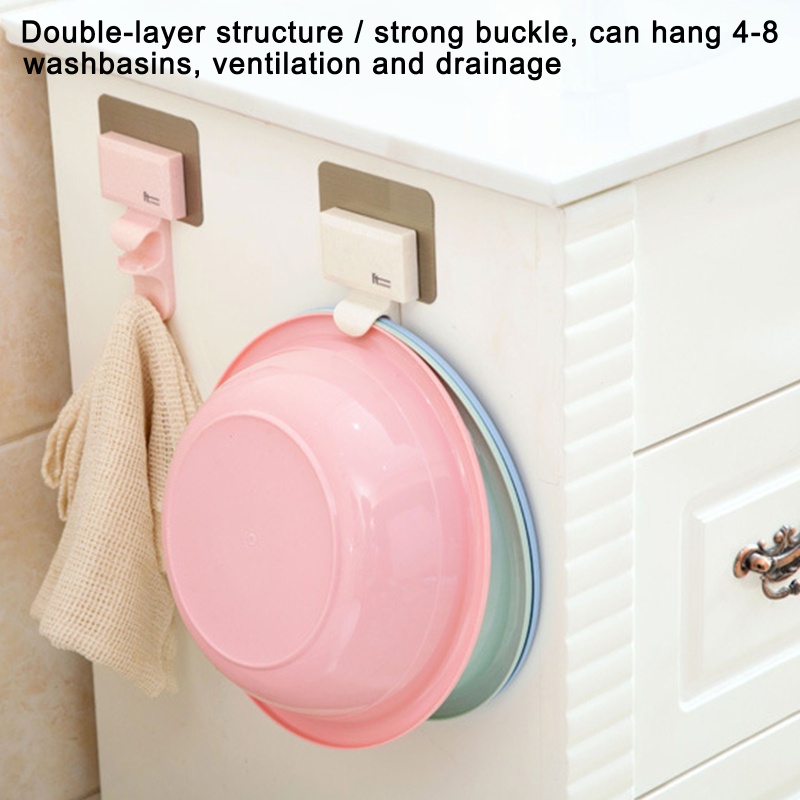 QQ Giá Đỡ Thau Chậu Rửa Có Móc Treo Tiện Dụng Cho Phòng Tắm