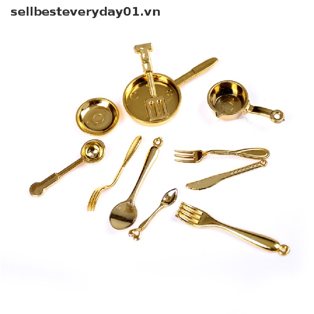 Bộ Dụng Cụ Ăn Uống Bằng Thép Không Gỉ Tỉ Lệ 1 / 12 Cho Nhà Búp Bê Bộ Dụng Cụ Ăn Uống Bằng Thép Không Gỉ Tỉ Lệ 1 / 12 11 Món Cho Nhà Búp Bê Mới Mô Hình 11 Miếng Tỉ Lệ 1 / 12 Trang Trí Nhà Búp Bê