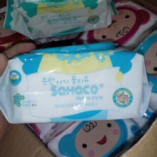 COMBO 5 GÓI KHĂN ƯỚT SAHACO 125gr ( không mùi )