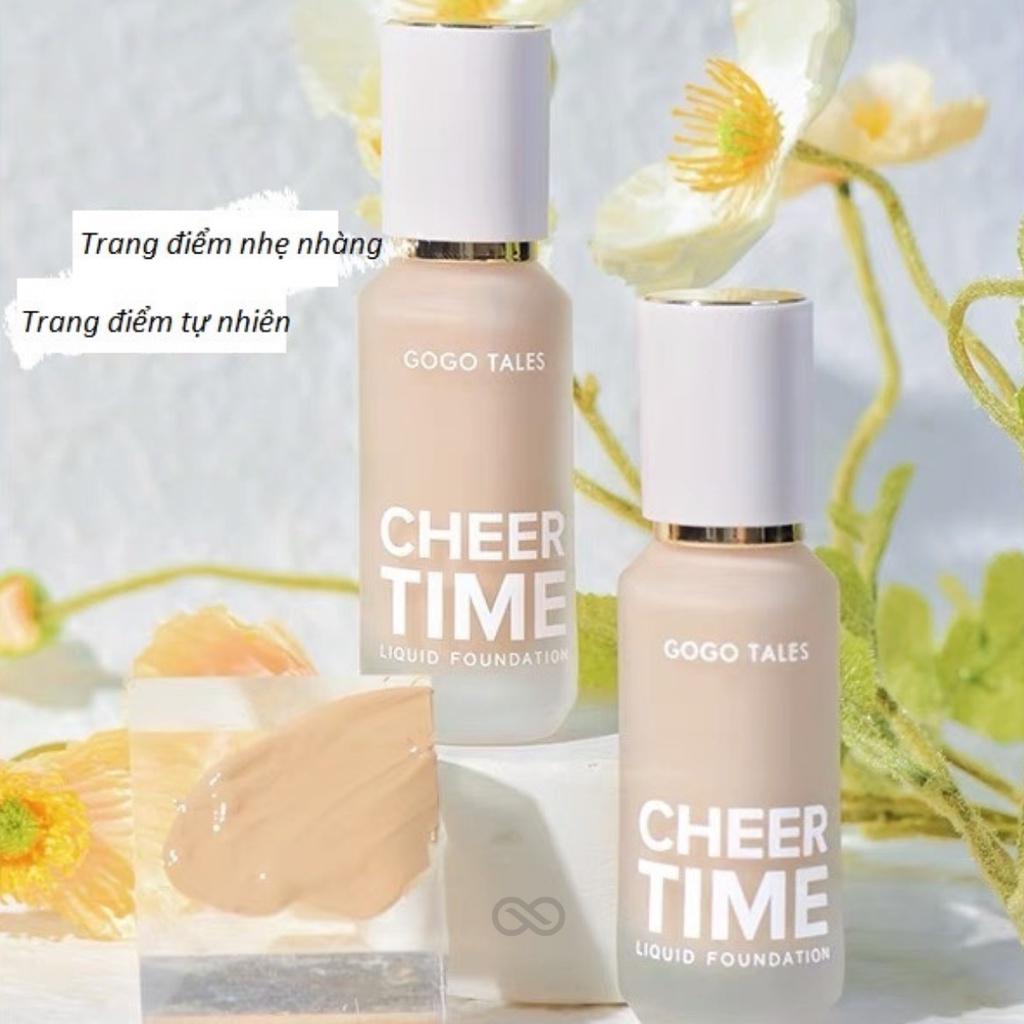 [ New 2022 ] Kem nền che khuyết điểm dạng lỏng GoGo Tales Cheer Time GT305 không dính khẩu trang màu tự nhiên