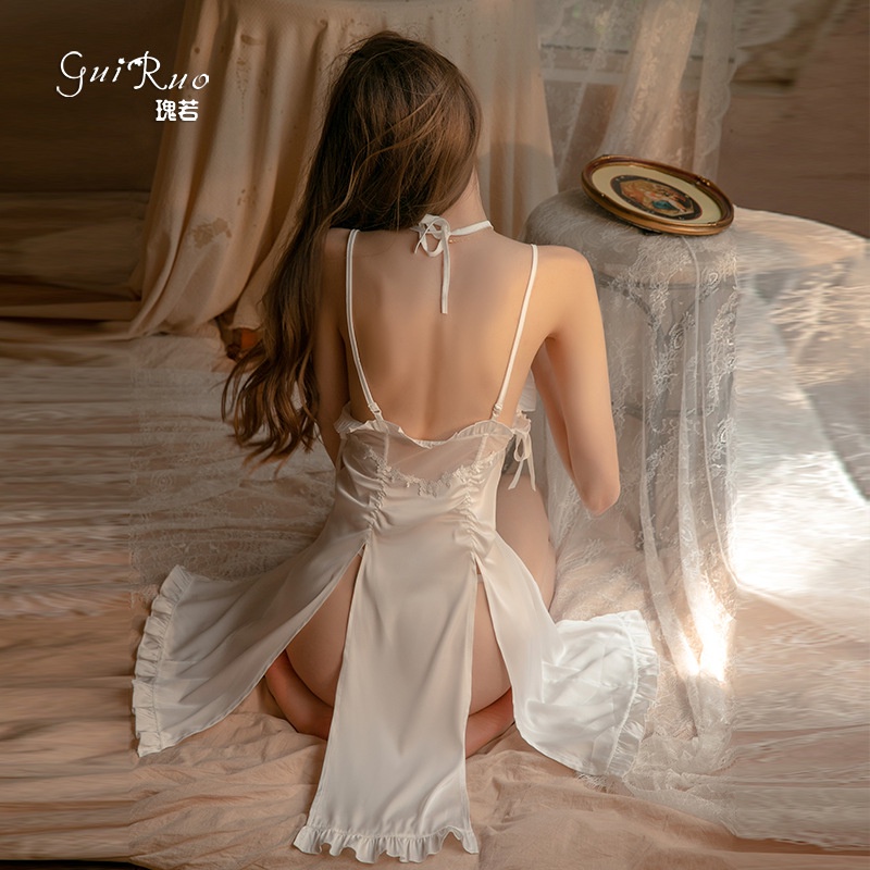 Váy Ngủ Hai Dây Đệm Ngực Gợi Cảm Mới Xẻ Tà Quyến Rũ 1398 [CWEAR.SEXY_ĐỒ NGỦ &amp; NỘI Y CAO CẤP]