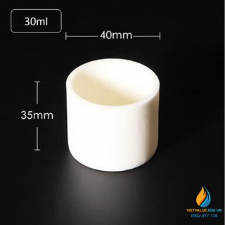 Cốc nhôm oxit Al2O3 tinh khiết hơn 99%, chịu nhiệt độ hơn 1600 độ C nung mẫu 30ml
