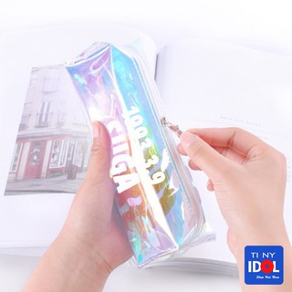 Hộp Bút Hologram Suga BTS, Bóp Viết Trong Suốt Kpop