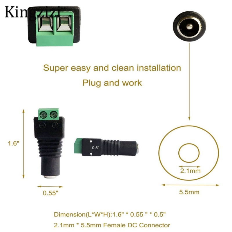 Cặp Đầu Cắm Và Ổ Cắm 2.1mm X 5.5mm Gắn Nguồn Chuyên Dụng Cho Máy Quay CCTV