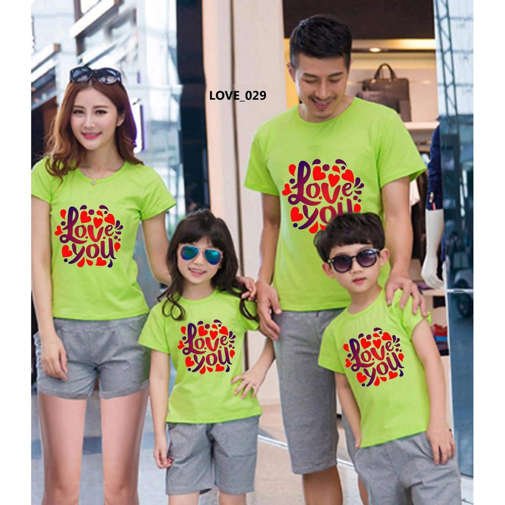 áo thun gia đình love sắc màu giá sỉ