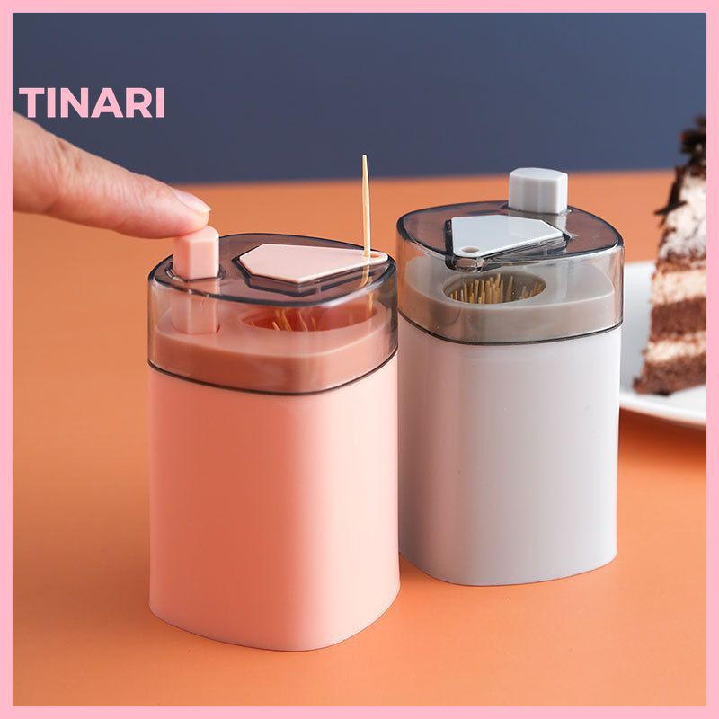 Hộp Đựng Tăm Xỉa Răng Thông Minh Có Nút Nhấn Tự Động Bật Tăm Lên