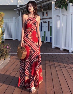 ĐẦM MAXI THỔ CẨM CỔ YẾM