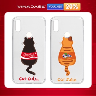 Ốp lưng Vina Case Vsmart Joy 3/Joy 4/Bee 3/Star 3/Aris/....dẻo �trong in hình Mèo nước ngọt