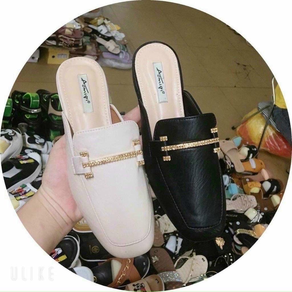 [Giá hủy diệt] Mã S111 Sục nữ khuy đá ngang chất da mềm êm chân