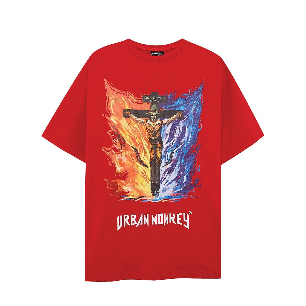 Áo Thun URBAN MONKEY GUY FAWKES Đỏ Thun Cotton Cao Cấp