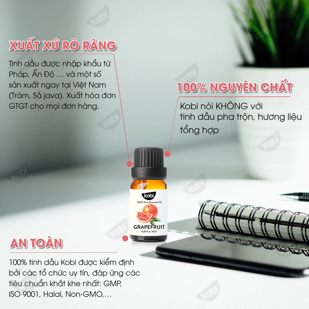 Tinh dầu Bưởi Hồng Kobi Grapefruit essential oil giúp thơm phòng, kích thích mọc tóc hiệu quả - 10ml