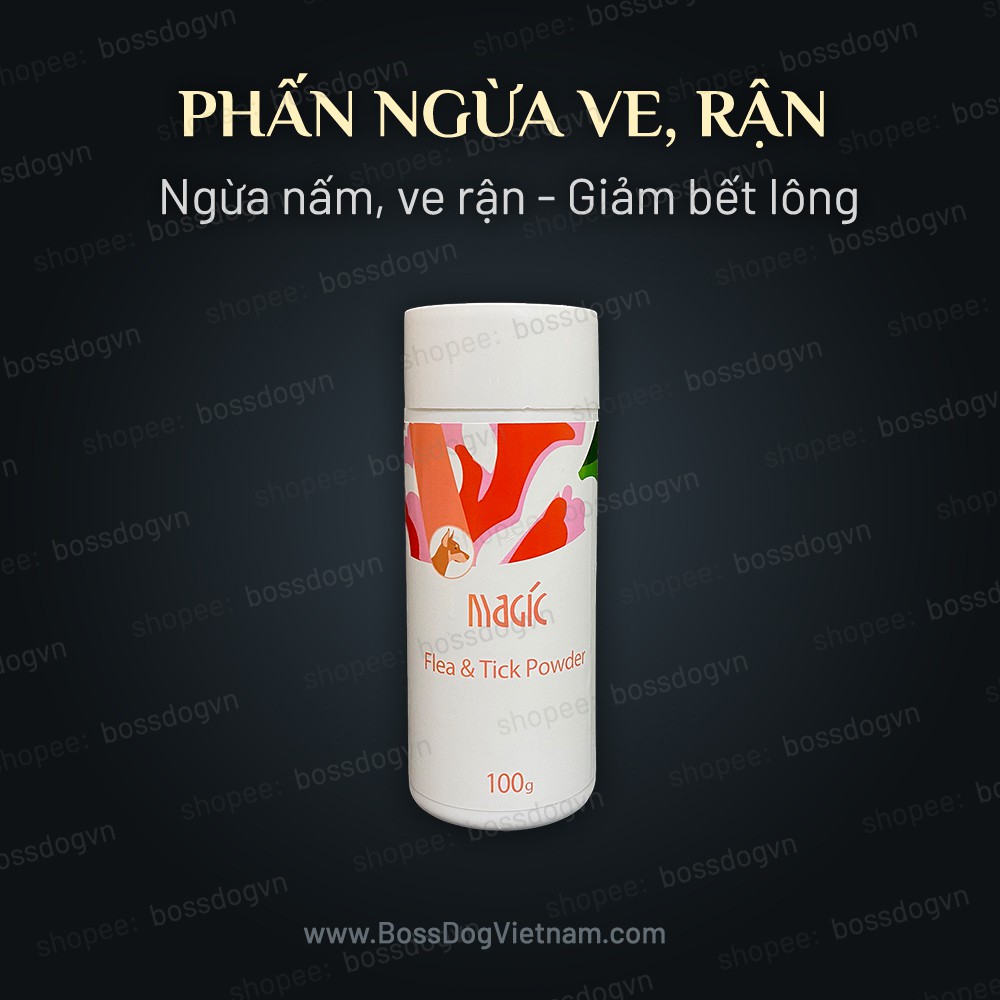 Phấn tắm khô chó mèo - Ngừa nấm da, ve rận cắn | BossDog