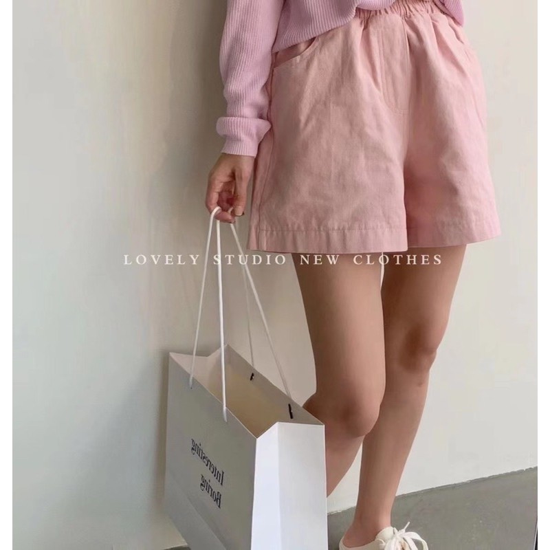 Quần shorts thô trơn basic cạp chun nhiều màu - hàng QC | BigBuy360 - bigbuy360.vn