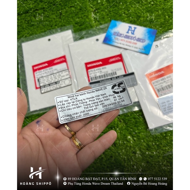Bộ 4 miếng tem thông số wave Zx chính hãng Honda