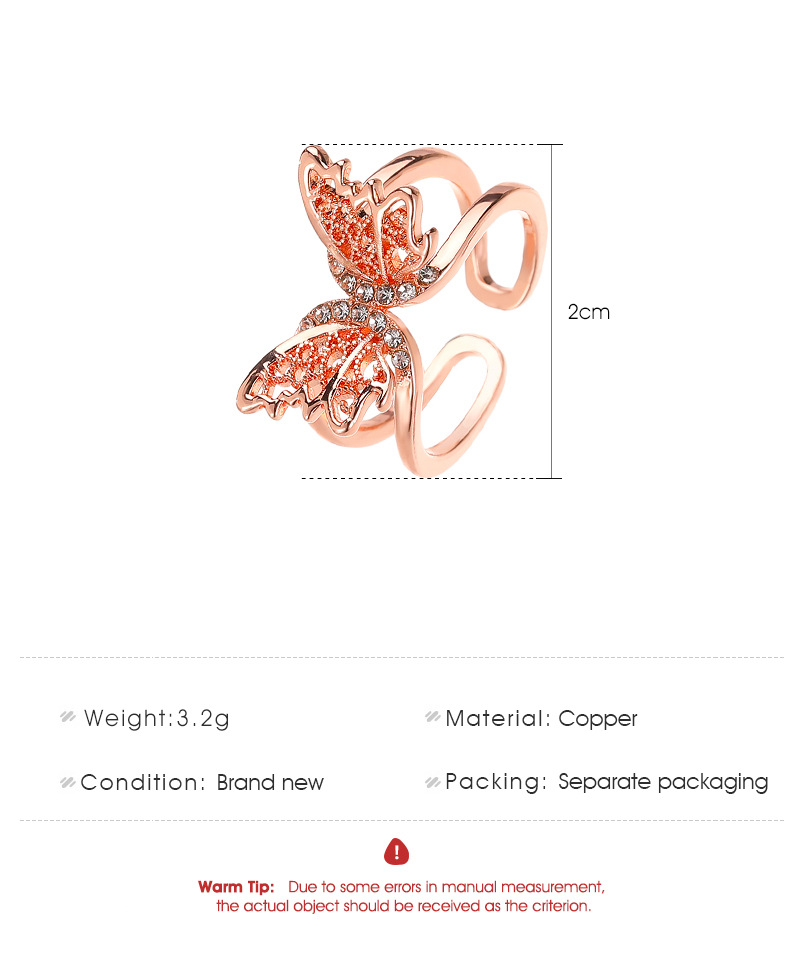 Nhẫn dạng mở hình bướm rỗng cổ điển thời trang khí chất cho nữ