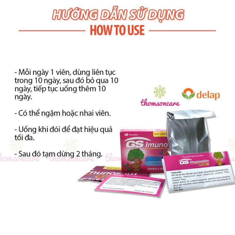 🆘 GS Imunostim Junior - Giúp bé tăng cường sức đề kháng, phòng ngừa cảm lạnh