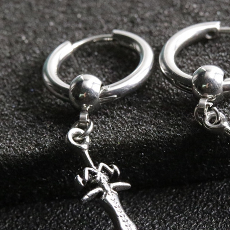 Khuyên Tai Tròn Bằng Thép Không Gỉ Mặt Thánh Giá Cho Nam Và Nữ