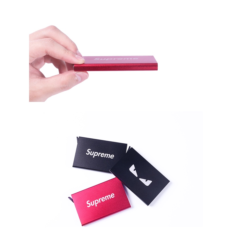 Ví Đựng Thẻ Bằng Nhôm In Logo Supreme Thời Trang Cho Nam