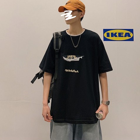 Áo thun ngắn tay dáng rộng in hoạt hình cậu bé bút chì Shin-Chan kiểu Hàn Quốc thời trang mùa hè dành cho nam nữ S-8XL