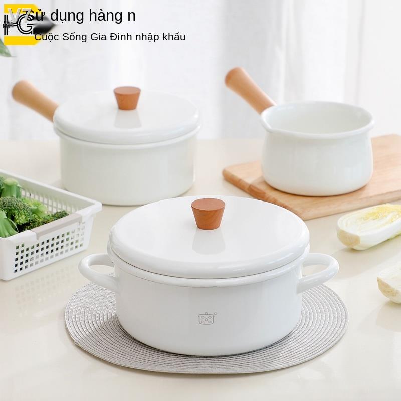 ❀✧┋Nhập khẩu tráng men hai mặt nồi hầm gia đình, bếp từ, nồi gas đa năng