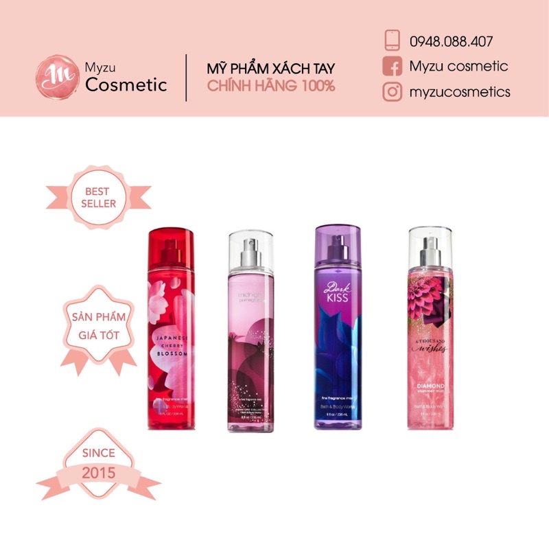 Xịt thơm body mist Bath And Body Works