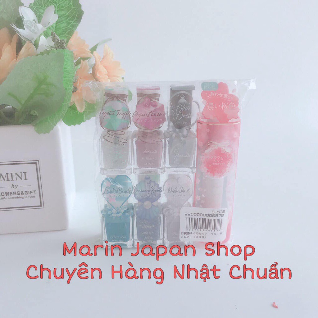 (Sale 60%) Sét 7 món son dưỡng môi hoa anh đào sakura và 6 sơn móng tay Para Do Nhật Bản