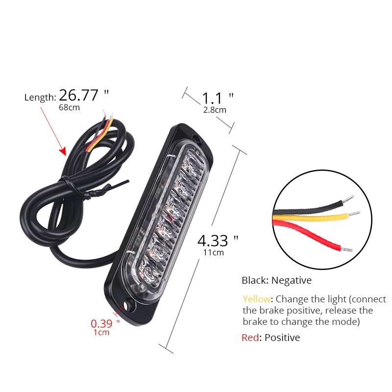 Đèn LED 6 Bóng 12V Chống Nước Công Suất Cao Cho Xe Tải