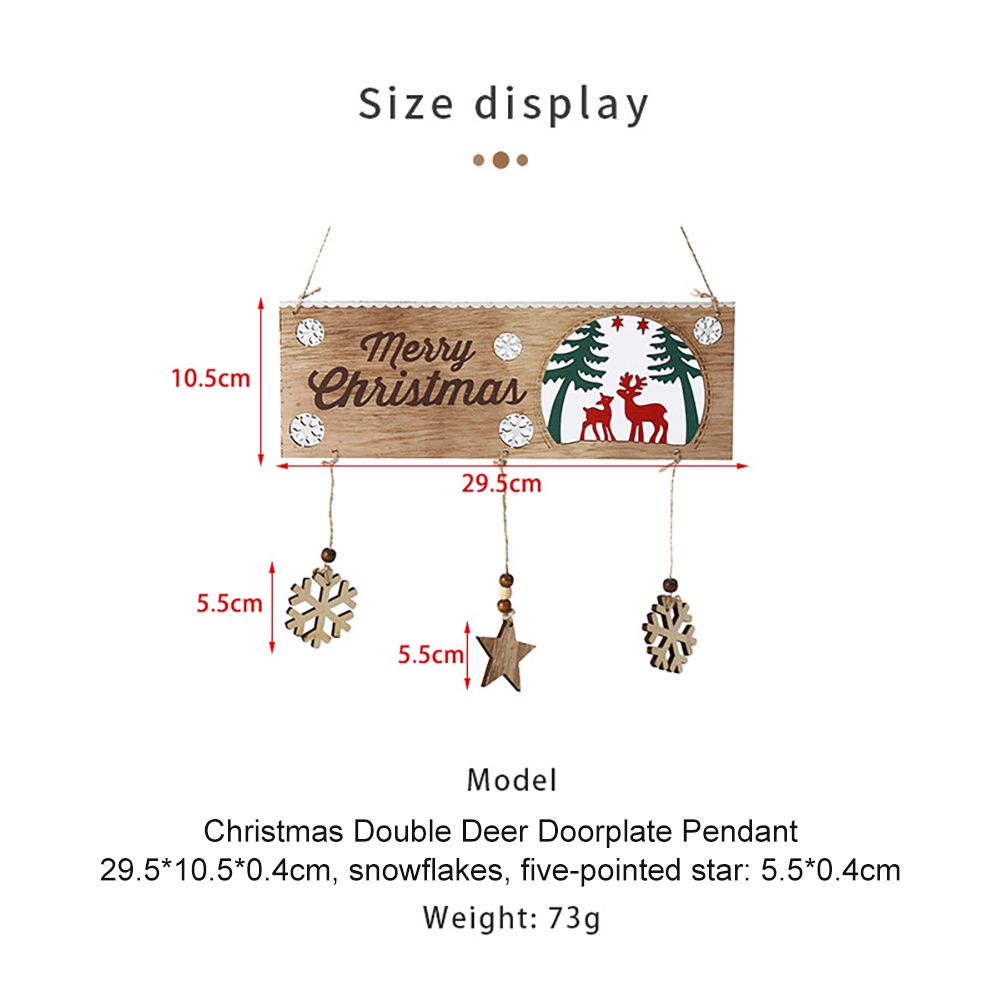 Ready Stock❀❀ Christmas decorations Shuanglu house number pendant wooden crafts Christmas scene decoration props