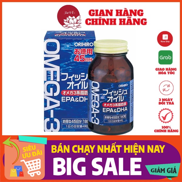 Viên dầu cá omega 3 orihiro fish oil Nhật Bản, dầu cá omega 3 orihiro Nhật Bản