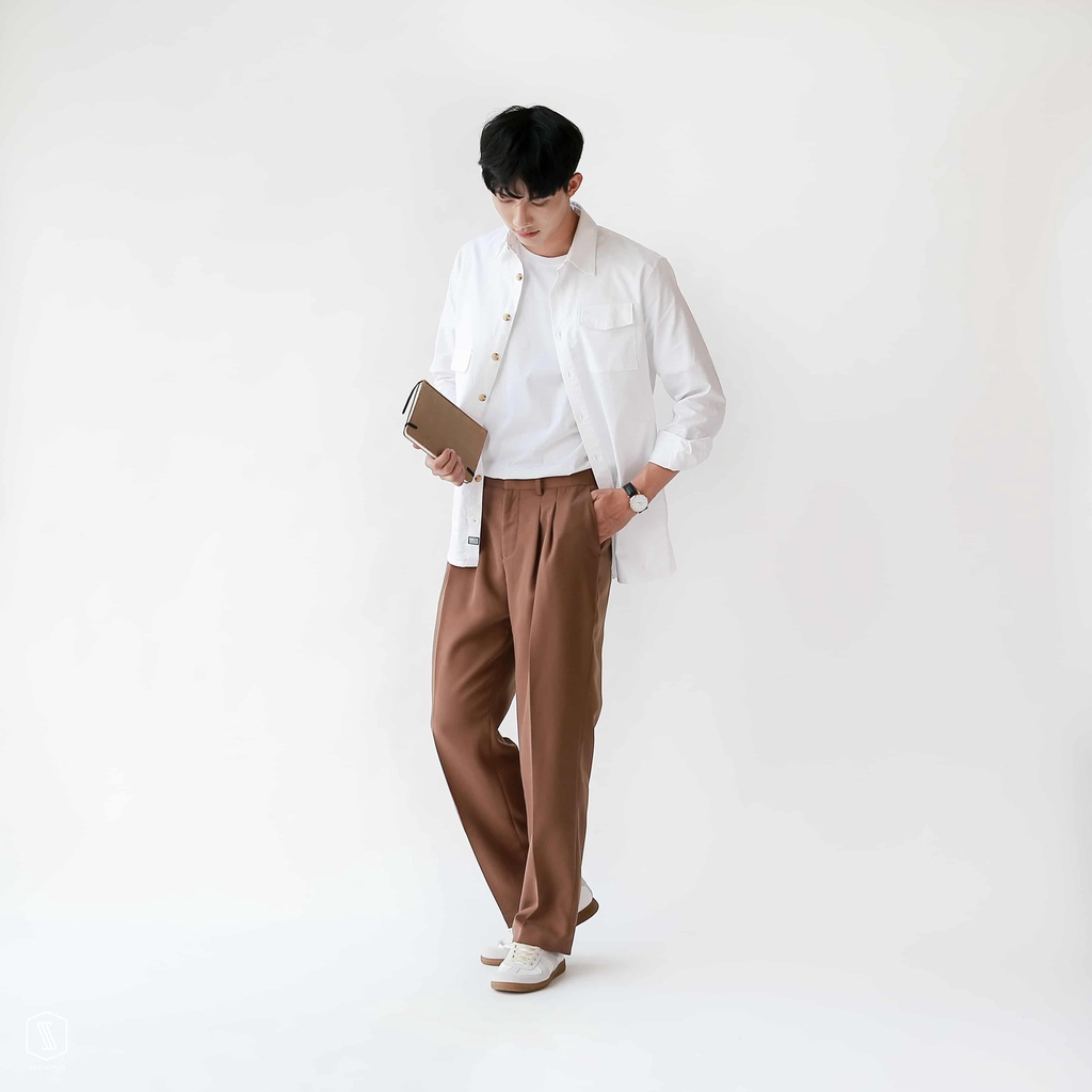 Sơ mi Nam tay dài cổ bẻ có 2 túi ngực SSSTUTTER vải thô đứng dáng 3 màu Lech Shirt | BigBuy360 - bigbuy360.vn