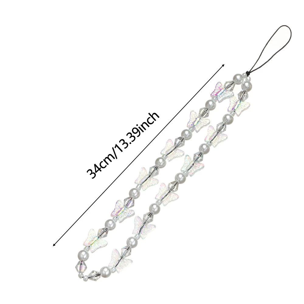 Dây đeo điện thoại đính hạt thủ công nhiều màu sắc chống thất lạc