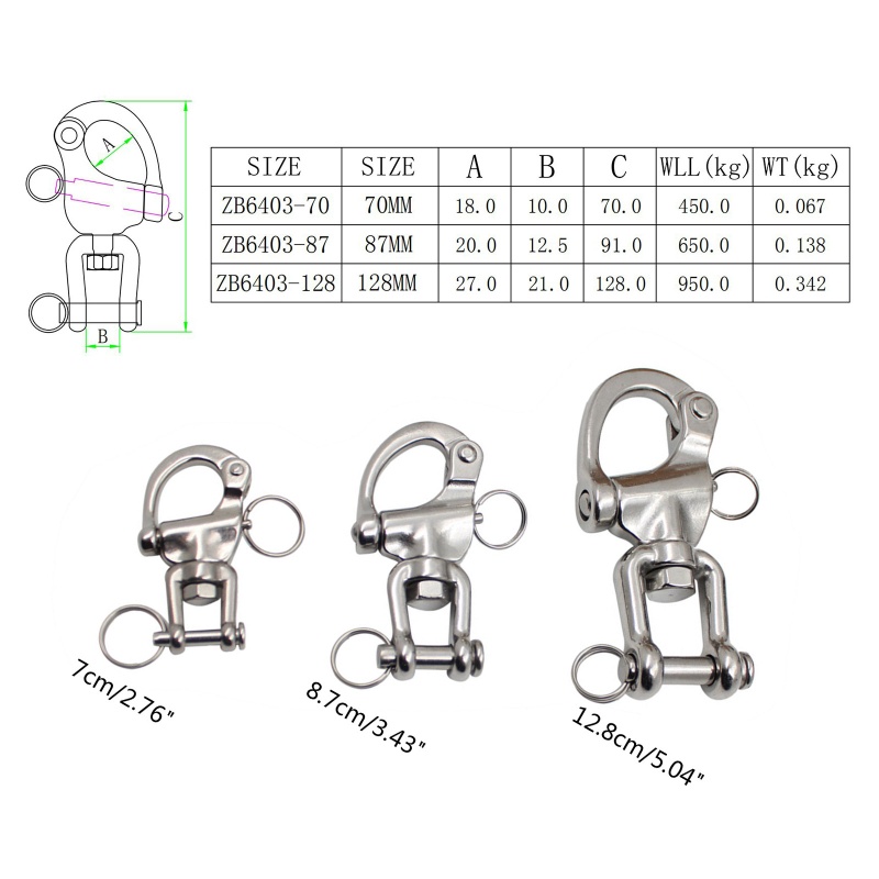 ✿ Móc Khóa Dây Xích Bằng Thép Không Gỉ 316 Tháo Gỡ Nhanh Cho Thuyền