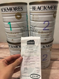 Sữa Blackmore Úc 900gr số 1,2,3 ( hàng air có bill, date mới nhất )
