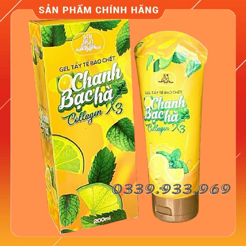 Gel Tẩy Tế Bào Chết Chanh Bạc Hà Dưỡng Sáng Da - Cung Cấp Vitamin C 200ml