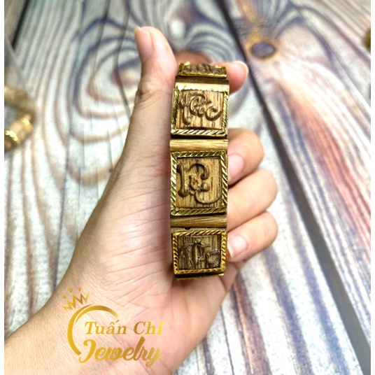 Vòng Tay Trầm Hương Nam ⚡𝐌𝐀̂̃𝐔 𝐌𝐎̛́𝐈 𝐍𝐇𝐀̂́𝐓⚡ Vòng Gỗ Phong Thủy Cao Cấp Khắc Chữ PHÚC- LỘC- THỌ sang trọng, tinh tế