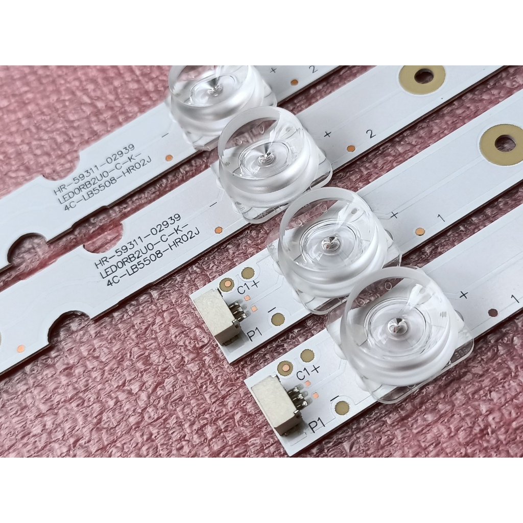 THANH ĐÈN LED TIVI TCL 55S6500 55P65S 55A660U HÀNG MỚI 100%, BỘ 4 THANH, 2 THANH A 8 BÓNG VÀ 2 THANH B 7 BÓNG