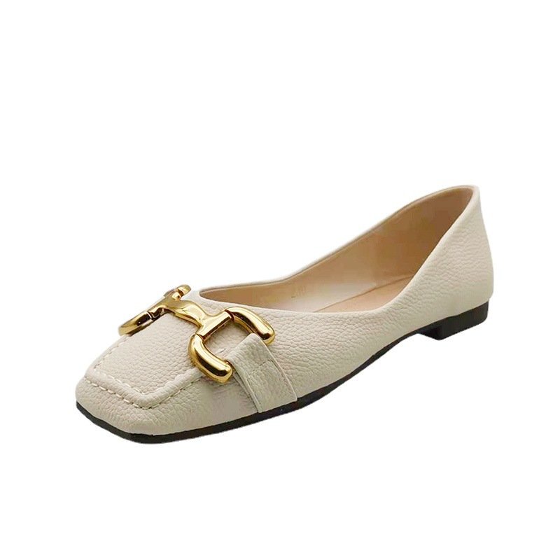 Giày Búp Bê Thời Trang WINDY Mũi Vuông Phối Khóa BB-0187