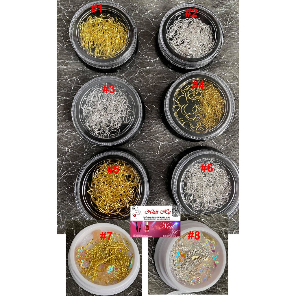 Phụ Kiện Kim Loại Trang Trí Móng Nghệ Thuật Mới Nhất - Lẻ 1 Hũ