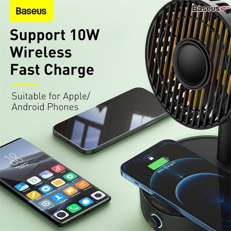 Quạt để bàn thông minh hỗ trợ sạc không dây Baseus Hermit Desktop Wireless Charger
