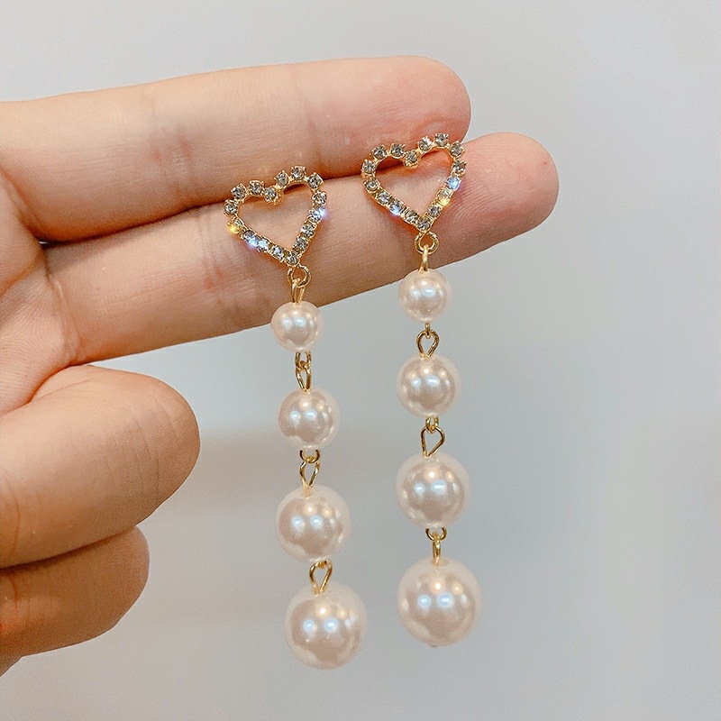 Khuyên Tai Chuỗi Hạt Ngọc Trai Tua Rua Dáng Dài Phong Cách Hàn Quốc Thời Trang 2022 Cho Nữ