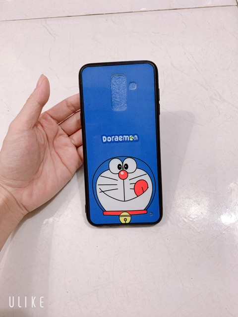 Ốp mèo nền xanh sam sung J8,A6+,A6 Plus