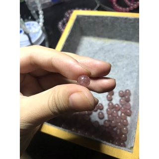 [Strawberry Quartz] Set 2v Hạt đá thach anh dâu tây 7-8mm