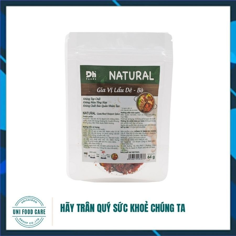 Gói NATURAL Gia Vị Lẩu Dê Bò - Thương hiệu DH Foods