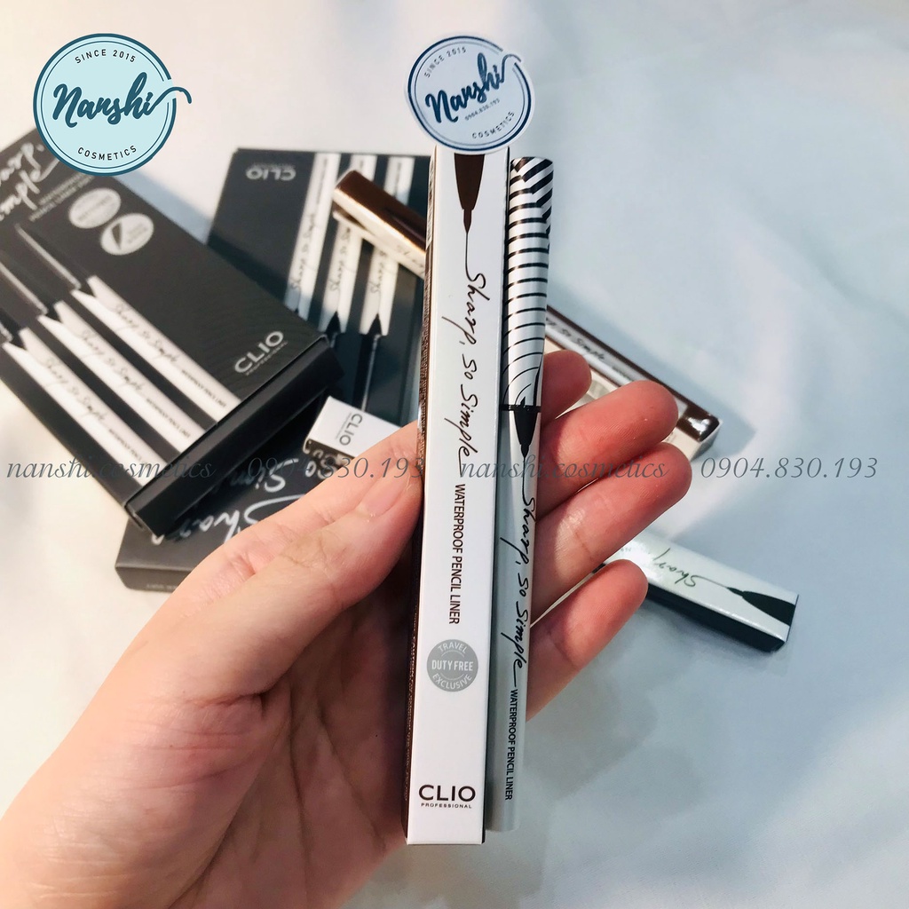 Chì Kẻ Mắt Clio siêu mảnh Sharp So Simple Waterproof Pencil Liner