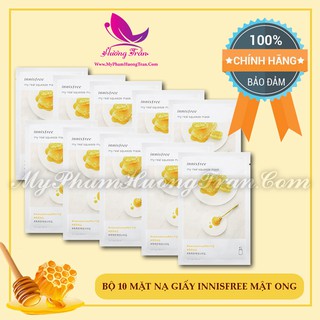Bộ 10 Mặt Nạ Giấy Innisfree My Real Squeeze Mask Manuka Honey (Mật Ong) - Chính Hãng Hàn Quốc